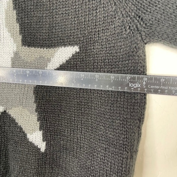 Wooden Ships Mohair Wool Camo‎ Star Print Open Knit Sweater Coastal Black XS/S - Picture 7 of 10